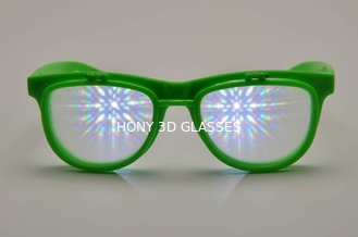 Grüner Rahmen-schlagen Plastikbeugungs-Gläser, herauf Feuerwerks-Gläser leicht