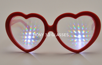 Roter Rahmen-Plastikbeugungs-Gläser für Nachtclub, Tanz-Ereignis
